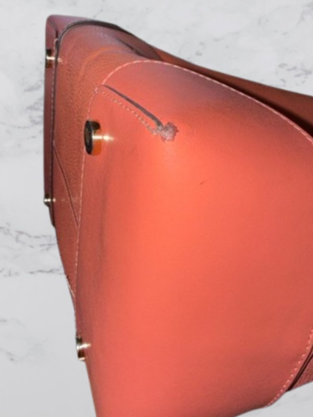 MICHAEL KORS Leather Medium MERCER GALLERY Drawstring Bucket Bag-Coral/Pink - Picture 14 of 15